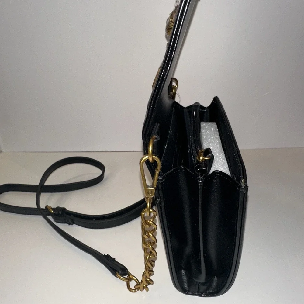 Betsey Johnson Women's  Halloween Theme Studded‎ Skull Crossbody Bag Black/Gold